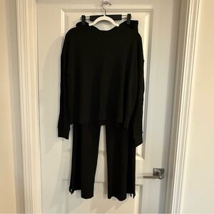 Vineyard Vines Dreamcloth Wide-leg Pant and Top Loungewear Set-Dark Charcoal